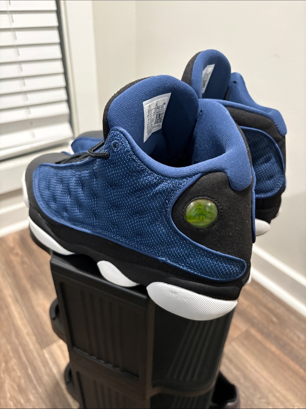 Jordan Black & Royal Blue High-Top Basketball Sneakers - Picture 6 of 10